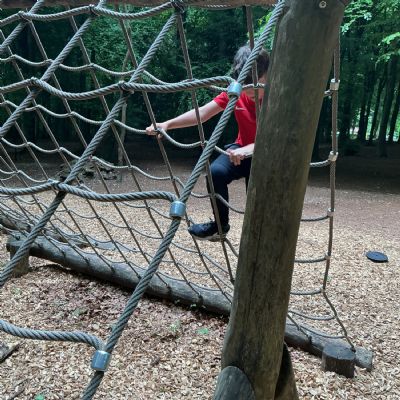 Children on climbing frame